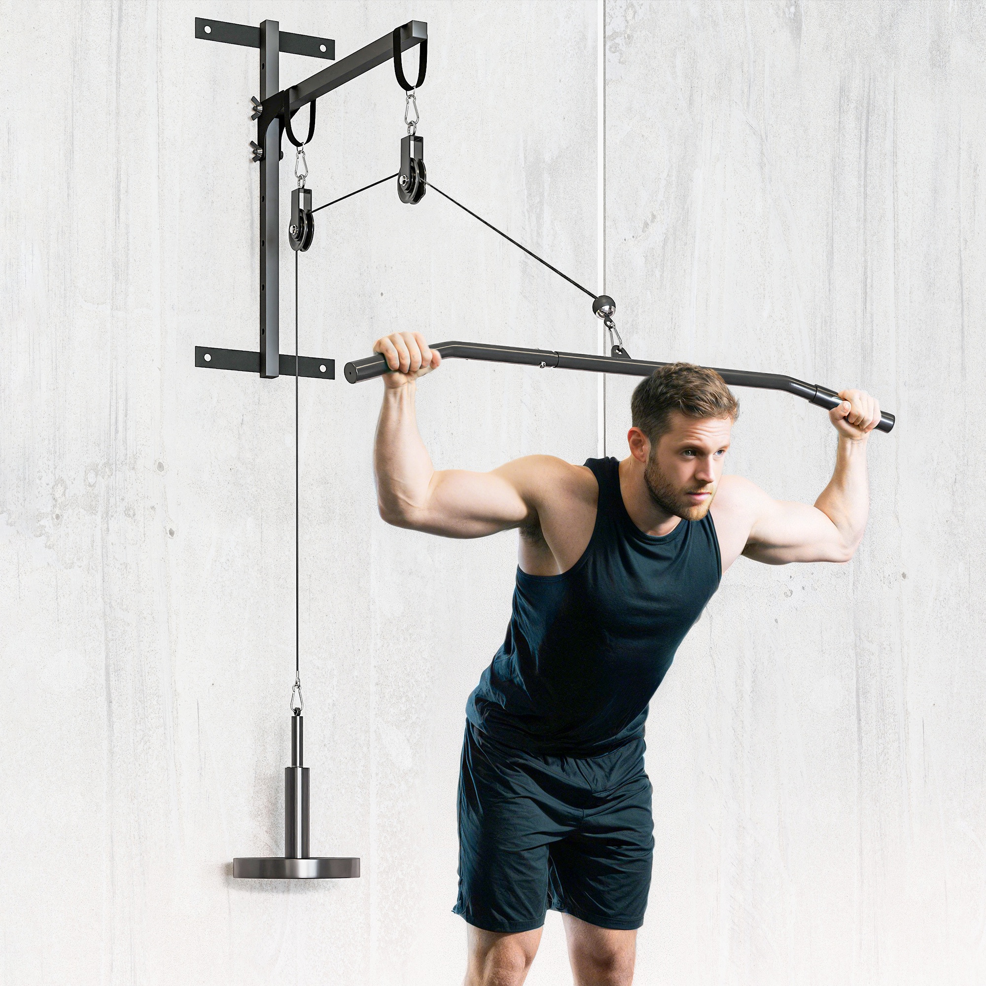 Fitness Latzug Gym Fitnesssgeräte  Kabelzug Pulley System Arm Krafttraining für Zuhause