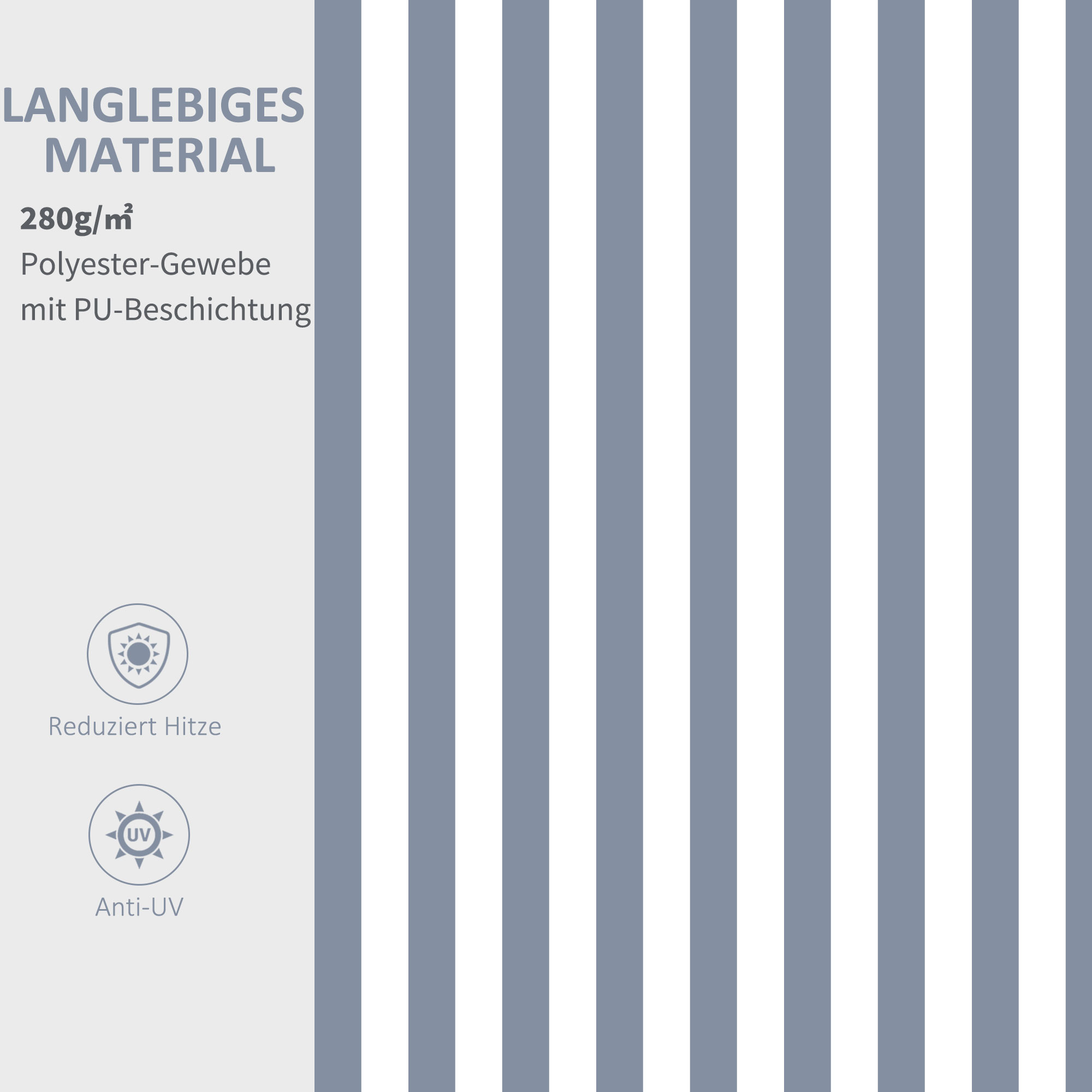 Markise Gelenkarmmarkise Sonnenschutz Handkurbel Balkon Alu Grau Weiß 2,95 x 2,45 m