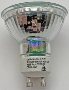 LED Strahler GU10 "H55 SMD" / 120°, 4000k, 460lm, 230V/4W, neutralweiß