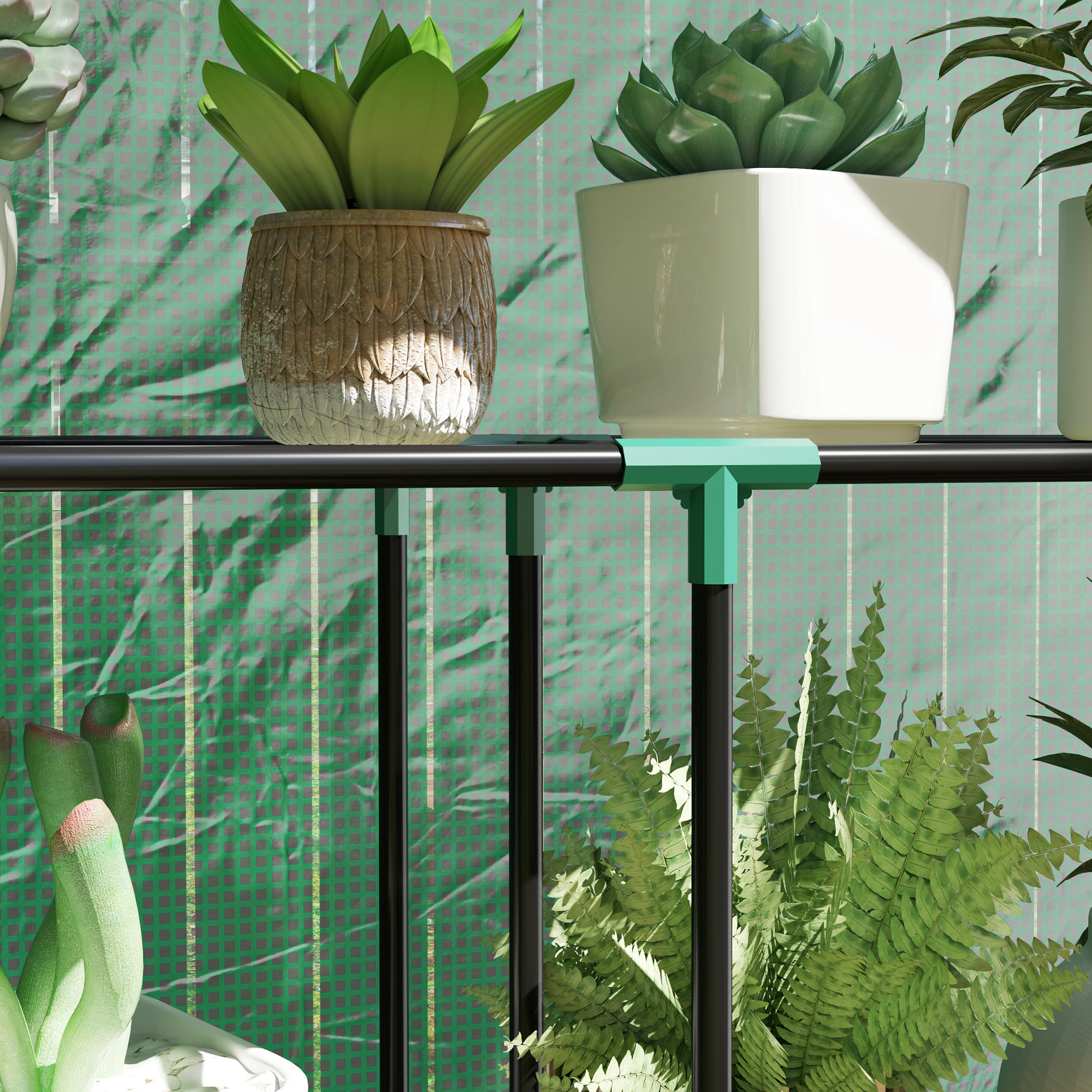 Gewächshaus mit 3-Stufen-Regal, UV-beständige Kunststoffabdeckung, Rolltür, 100 x 40 x 150 cm, Grün