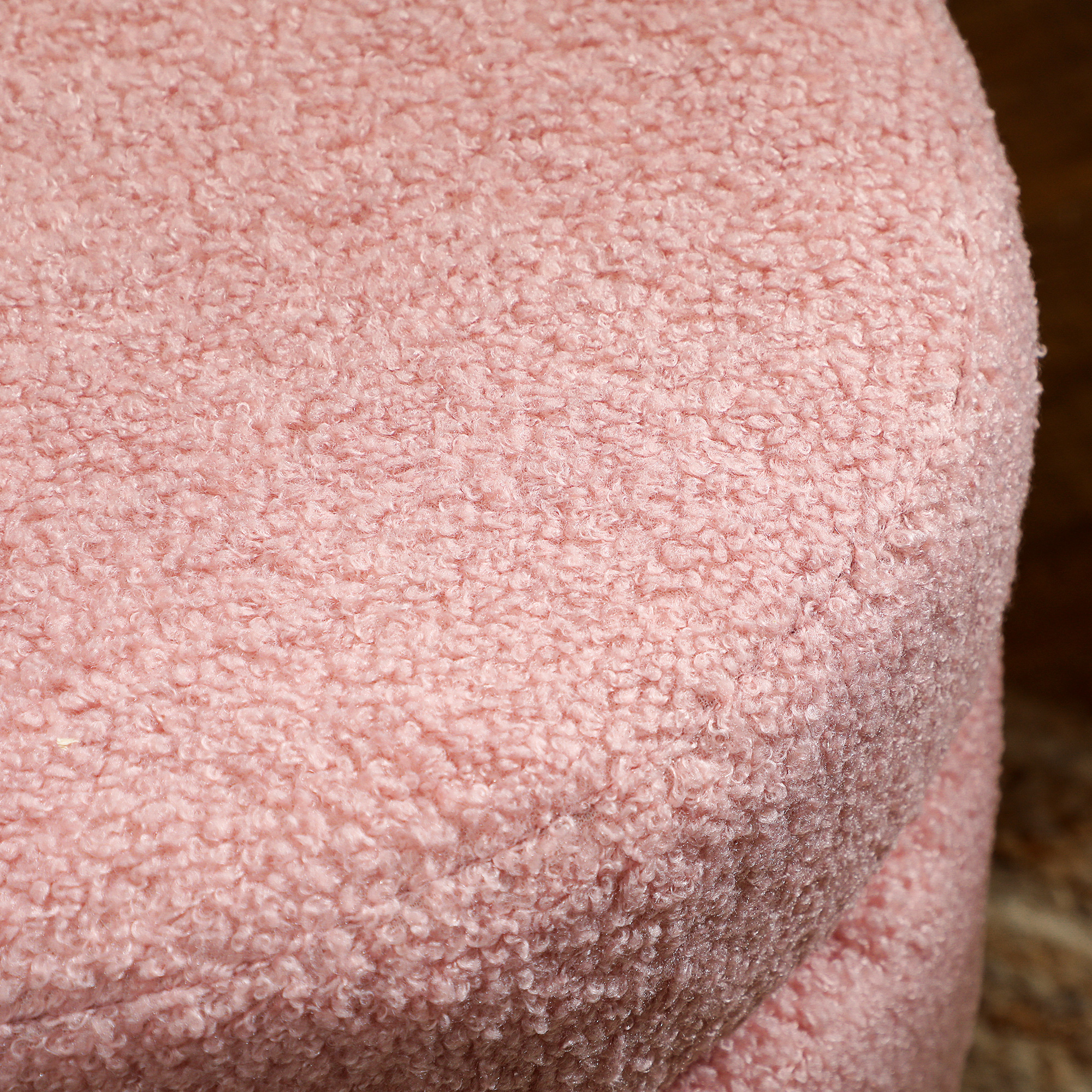 Hocker, rund, Teddyfleece, bis 120kg, Φ40x45H cm, Rosa