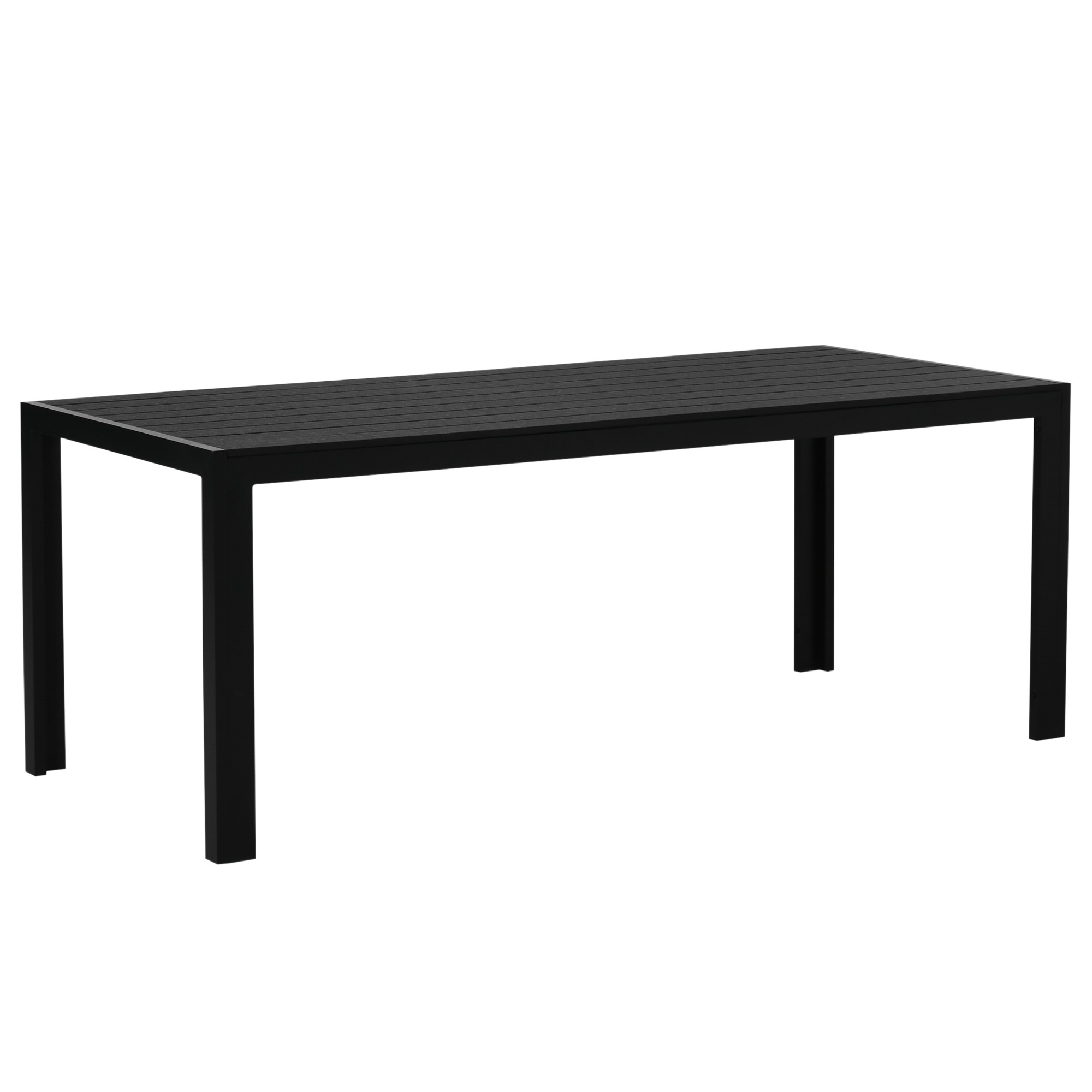 Gartentisch Kunststoff 190 x 84,5 x 72 cm Wetterfest, Holz Optik, Holzstrukur, rutschfest Buffettisch Campingtisch Balkontisch Terrassentisch Outdoor Esstisch für Garten, Balkon Schwarz
