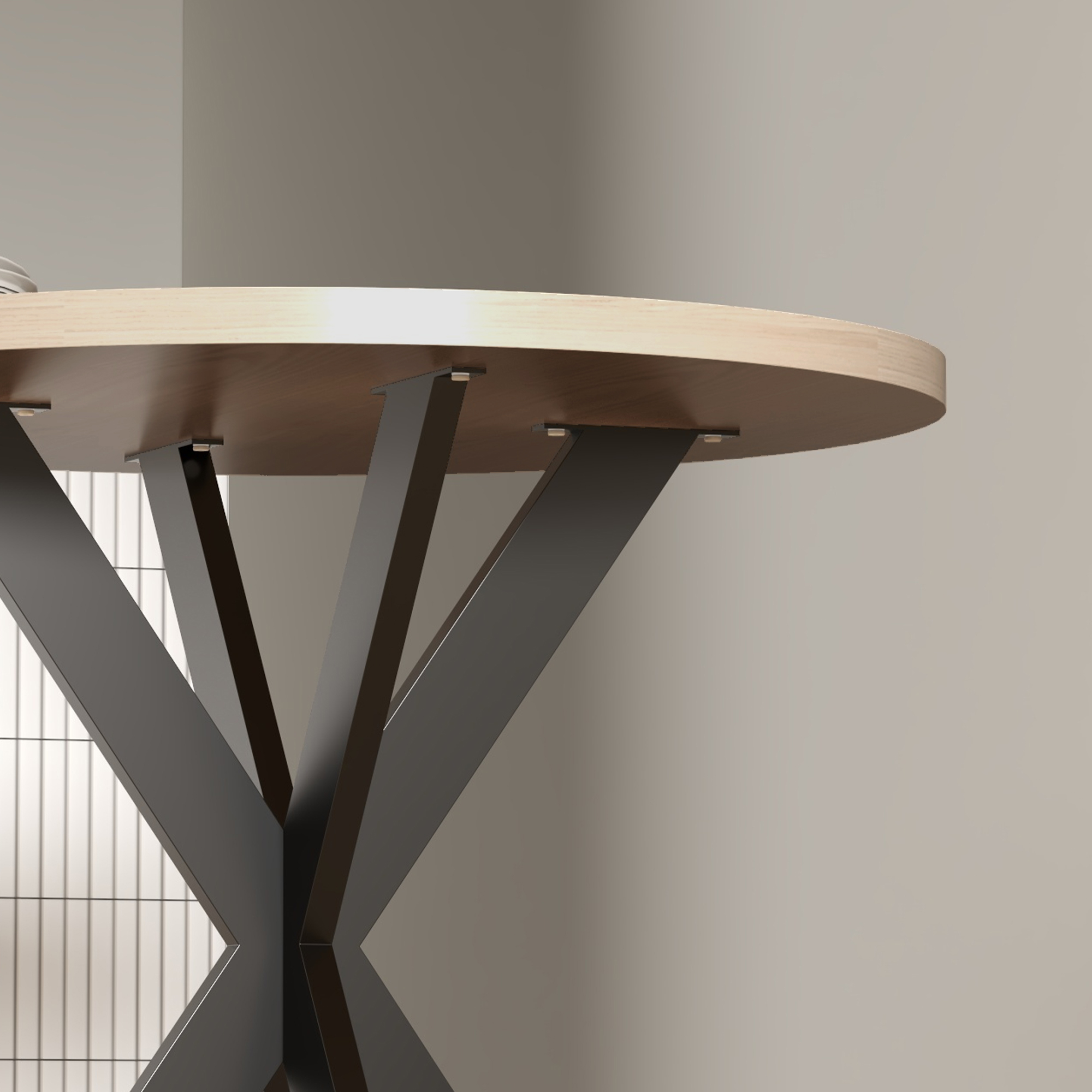 Esstisch 75 x 75 cm rund Küchentisch für 2-4 Personen modern Esszimmertisch mit Spinnenfuß Braun