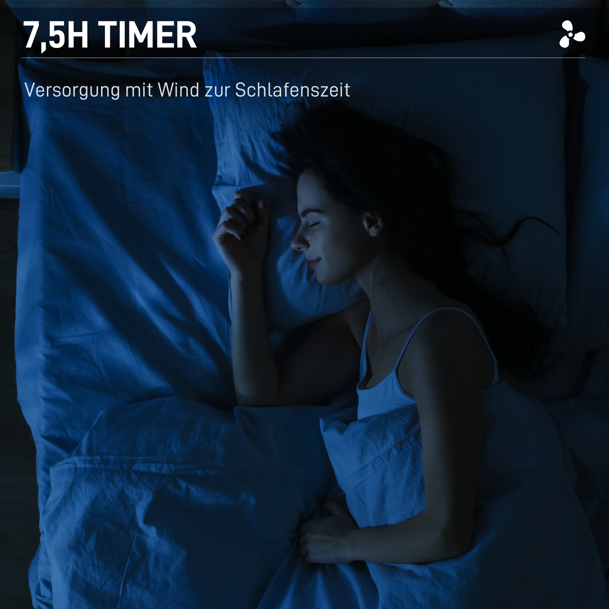 Standventilator mit Luftbefeuchtung, leise, mobil, Fernsteuerung, Schwarz