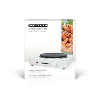 elektrische Heizplatte | 1500 W | Ø 18,5 cm | 6 Heizstufen | rutschfeste Füße | Weiß