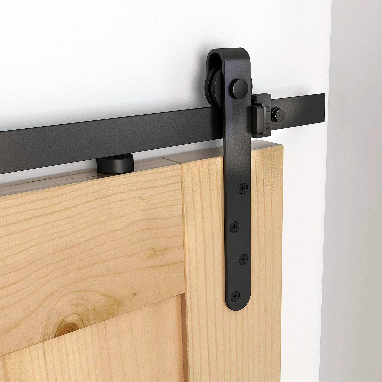 Schiebetüren-Beschlagsatz 180 cm Komplett-Set mit Schienen, Rollen, Anti-Sprung-Vorrichtungen Kohlenstoffstahl