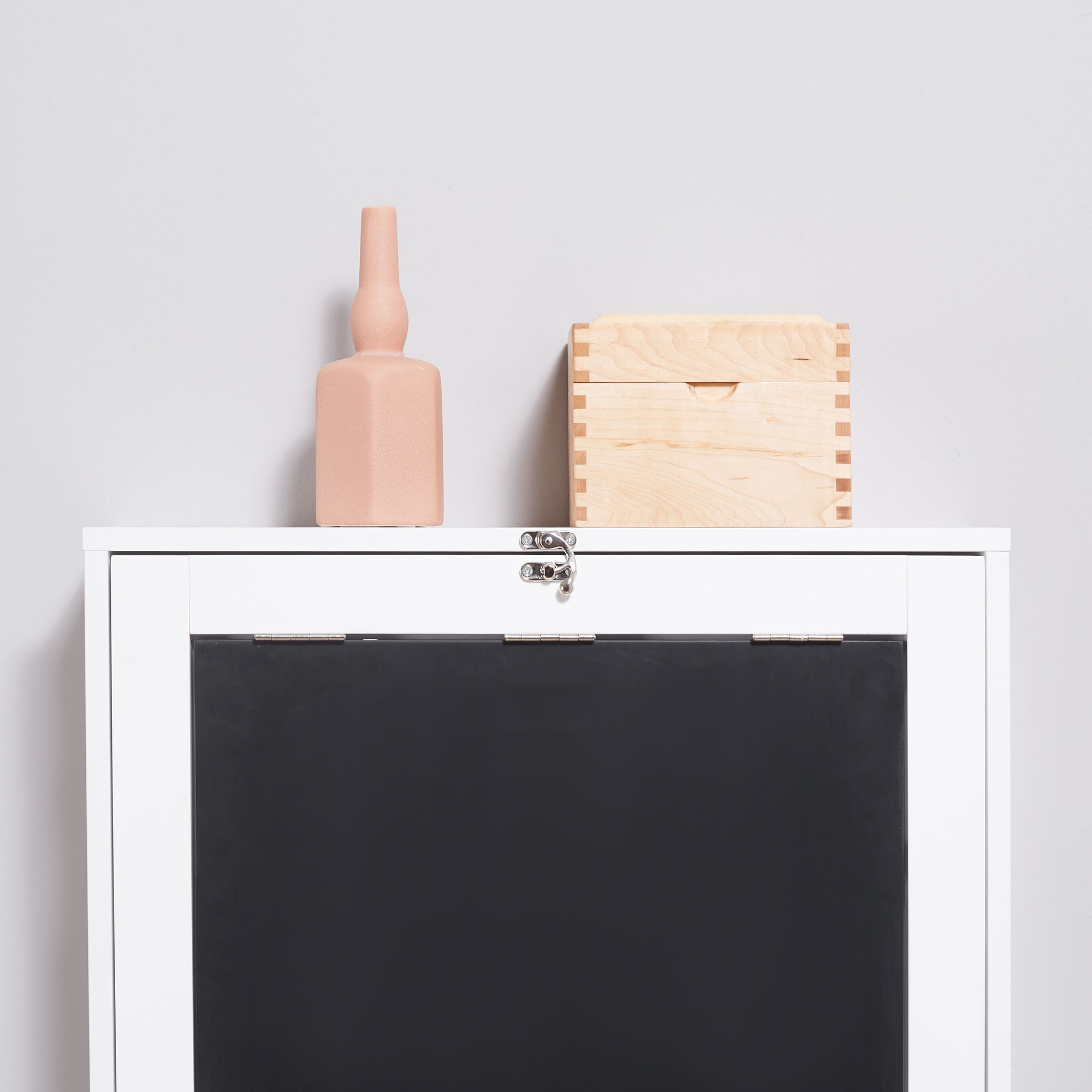 Wandschreibtisch, klappbare Tischplatte, 5 Fächer, 60x94,5x147cm, Schwarz/Weiß