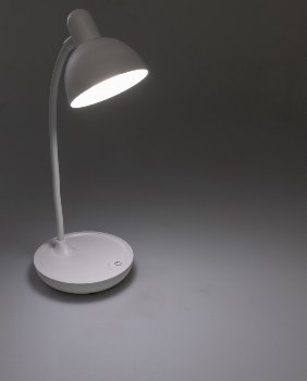 LED Tischleuchte mit Schwanenhals / Batterie, dimmbar, warmweiß, Weiß