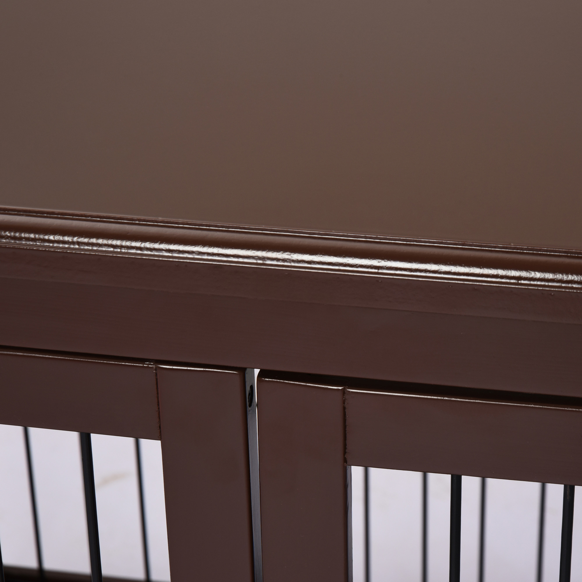 Hundebox, 2 Eingänge, abschließbar, MDF und Metall, 58,4 x 81,3 x 66 cm, Schwarz