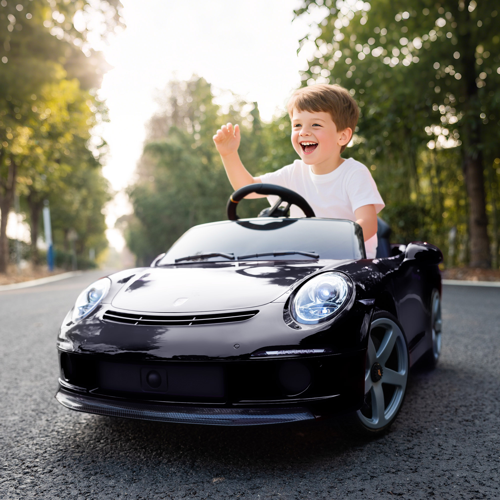 Kinderfahrzeug Porsche 911 RUF GT, schwarz