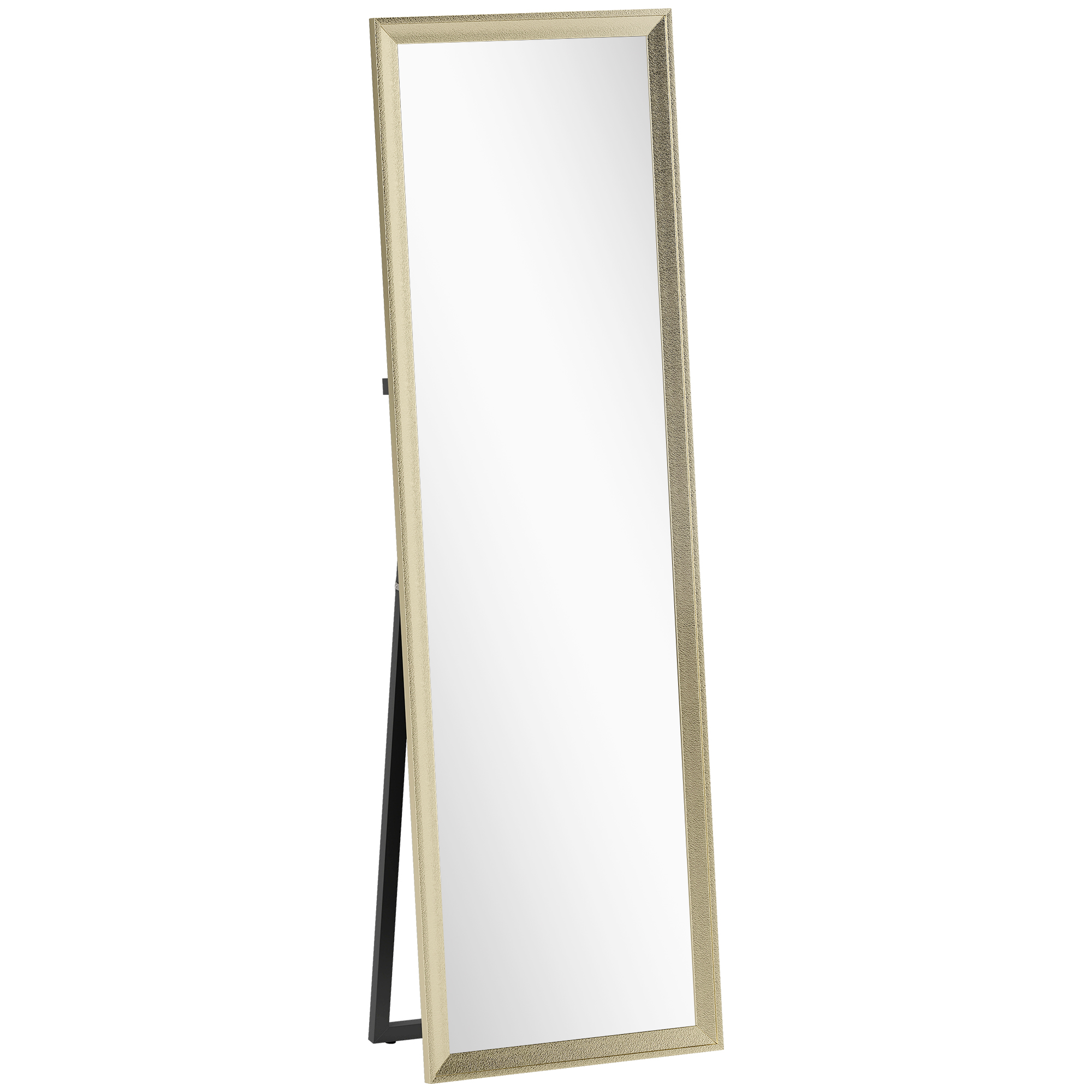 Ganzkörperspiegel, flexibel platzierbar, 160 x 50 cm, Goldton