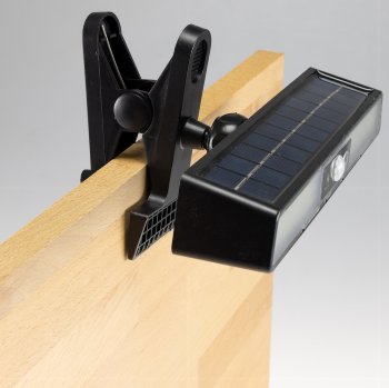 LED Solar Klemmleuchte "SKL 102" / PIR Bewegungsmelder, 102 LEDs, IP44