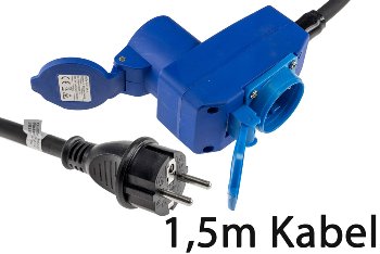 CEE Adapter 90° Winkel mit Steckdose / 230V, H07RNF 3G2,5, 1,5m Kabel
