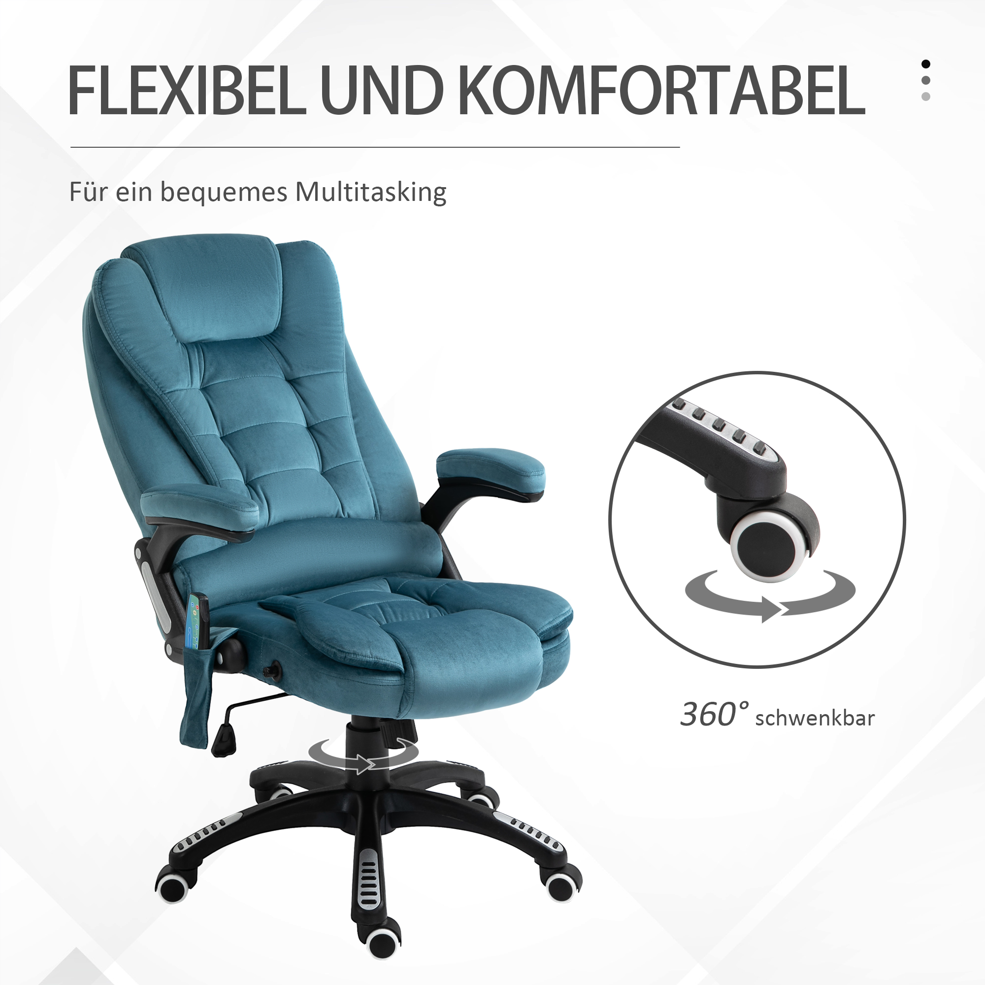 Massagesessel Chefsessel Gamingstuhl Massagebürostuhl Blau