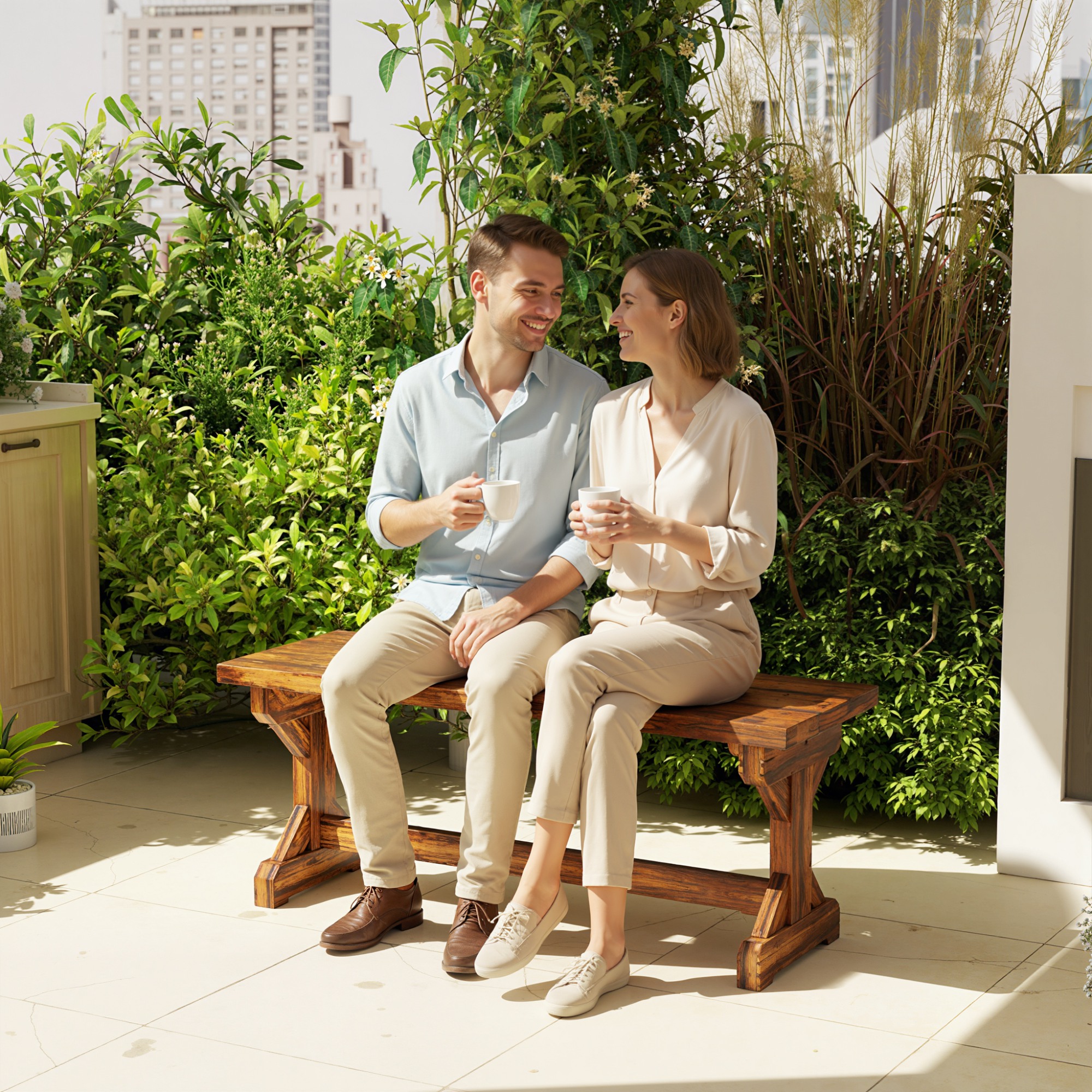 2-Sitzer Gartenbank wetterfest Sitzbank aus Holz Parkbank mit X-Basis  240kg Belastbar 114 x 40 x 46 cm Verkohlt