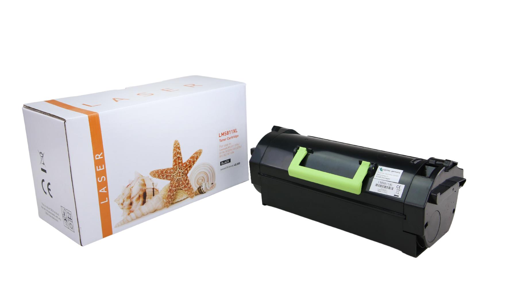 MS811XL alternativ Toner black für Lexmark / 52D2X00 / 45.000 Seiten