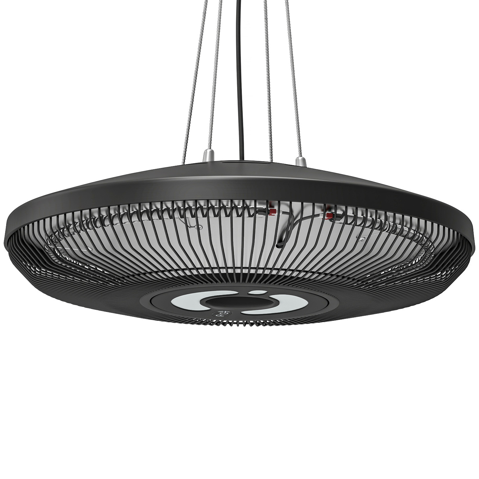 Infrarot Heizstrahler Hängend 2000W Carbonfaser Deckenheizstrahler mit LED-Beleuchtung Touch & Fernbedienung 2 Heizstufe