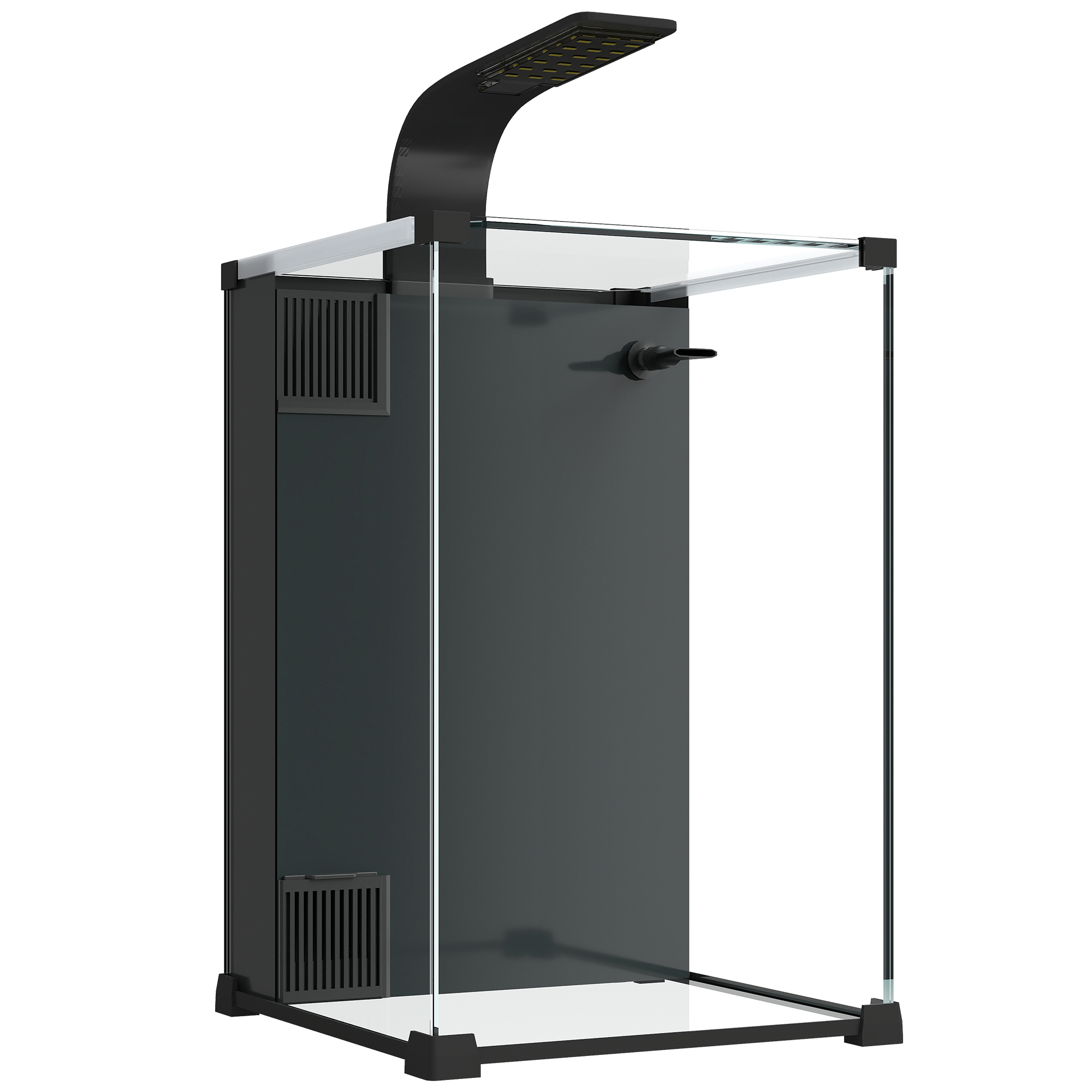 Aquarium Komplettset 36L Nano Aquarium mit LED-Beleuchtung Filtersystem Pumpe Zirkulation 30 x 30 x 45,5 cm Schwarz