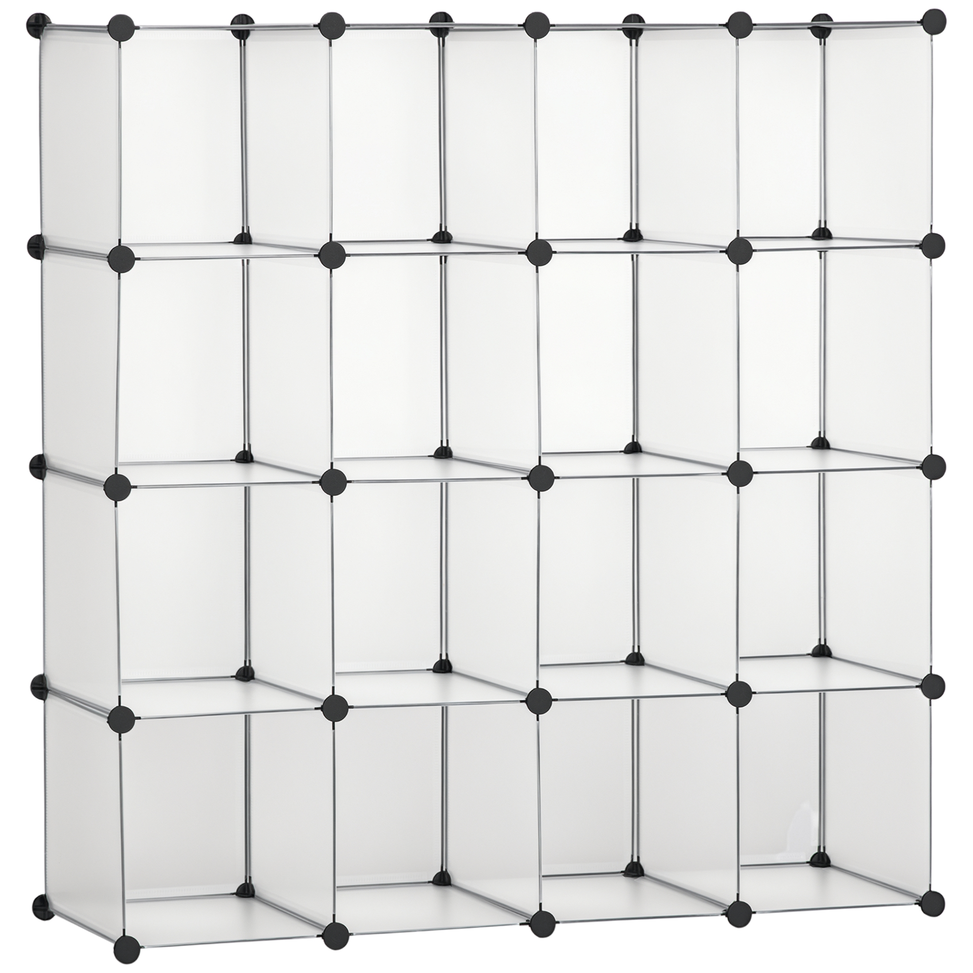 Modulares Regalsystem mit 16 separaten Boxen, Steckregal, DIY, Schwarz + Weiß