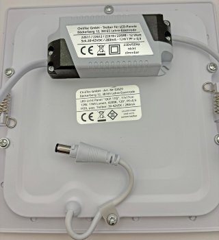 LED Licht-Panel "QCP-17Q", 17x17cm, 230V, 12W,1164 Lumen,4200K / neutralweiß