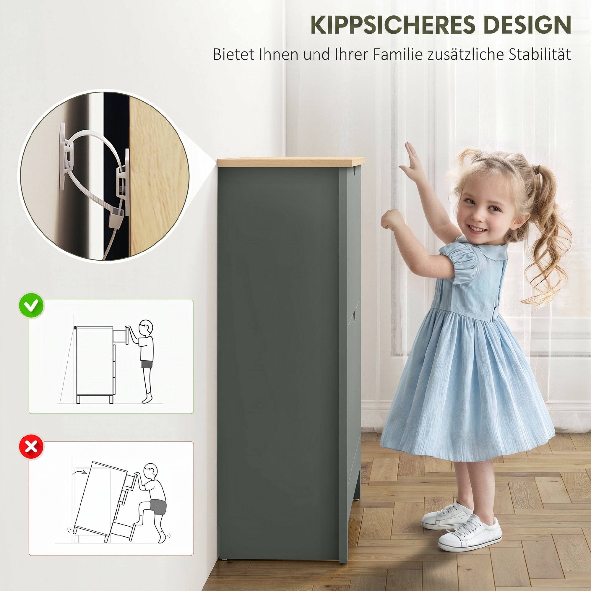 Schuhschrank mit 2 Klappfächern, verstellbar Trennwand für 8-12 Paar Schuhe, 72 x 26 x 80 cm, Hellgrau