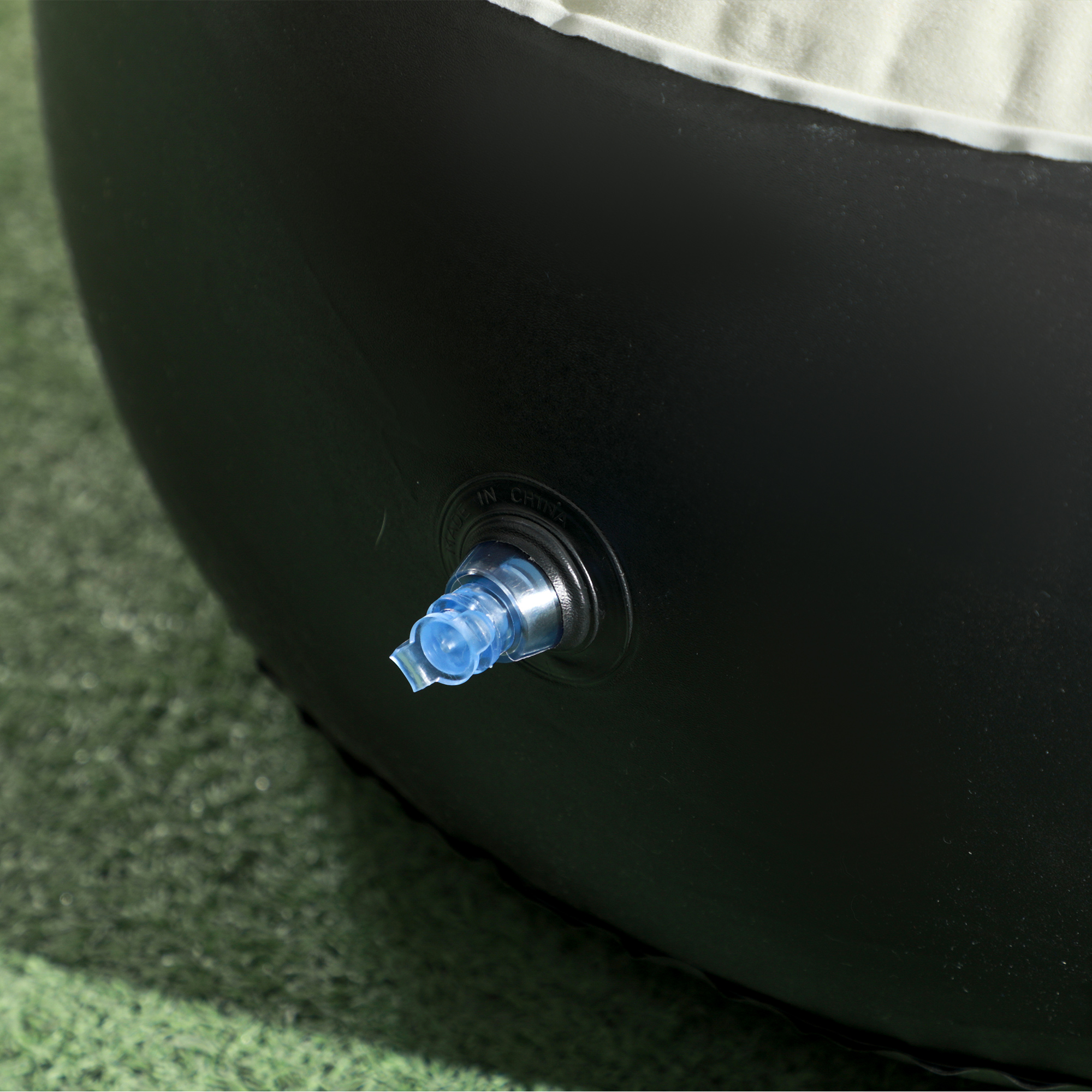 aufblasbarer Sessel, Luftsessel, Outdoor-Sessel, 125 x 100 x 87cm, Grau + Schwarz