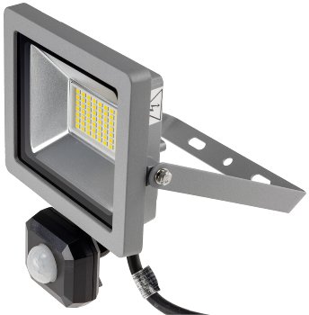 LED-Fluter SlimLine "CTF-SLT30 PIR" / 30W, IP44, 2960lm, 4200K, Bewegungsmelde