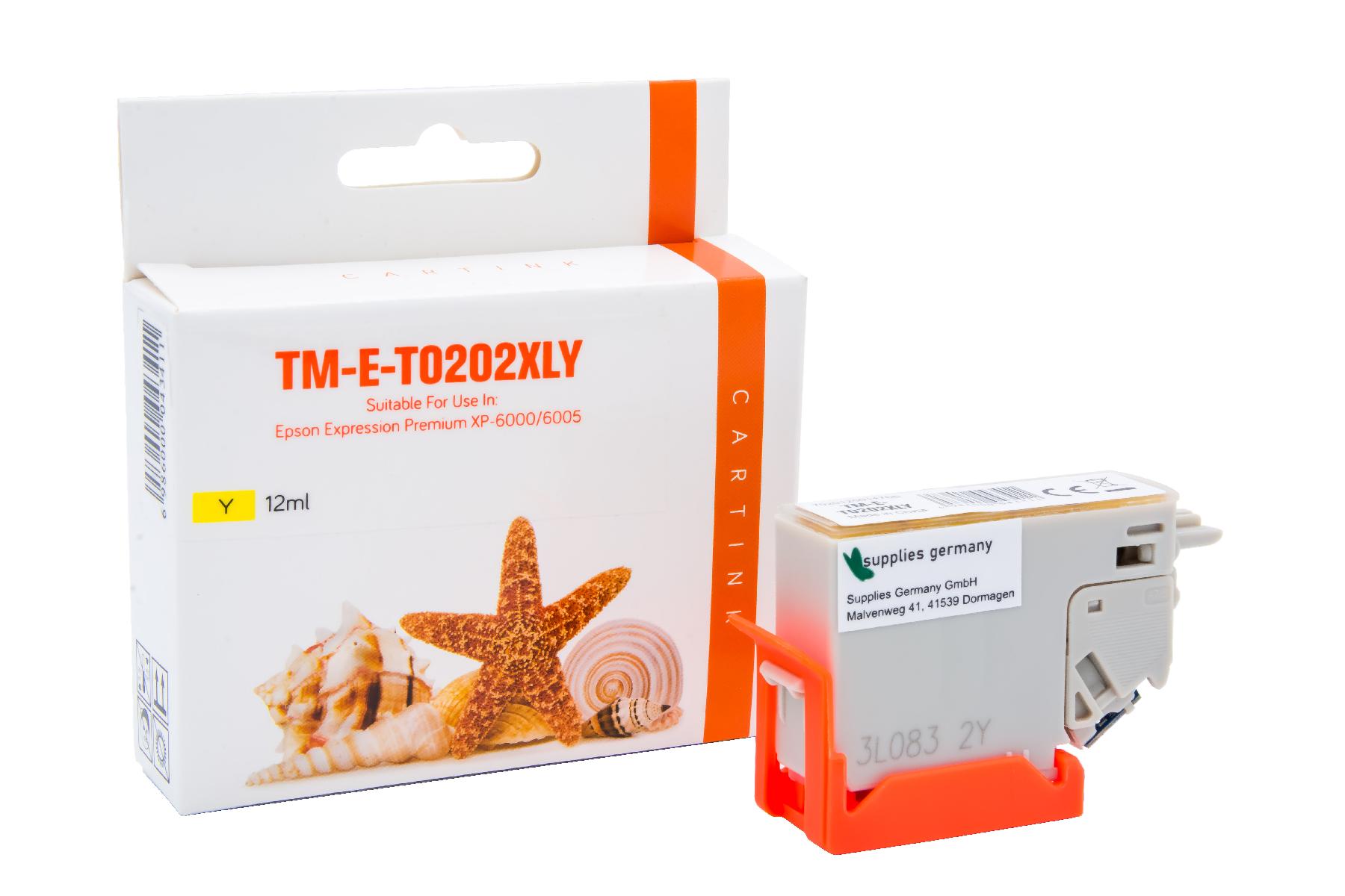 T0202XLY alternativ Seestern Tinte gelb für E / C13T02H44010 / 12ml T0202XLY alternativ Seestern Tinte gelb für E / C13T02H44010 / 12ml