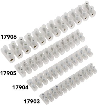 Lüsterklemmen für 4,0-10mm², 12 Klemmen, Messingeinsatz, transparent