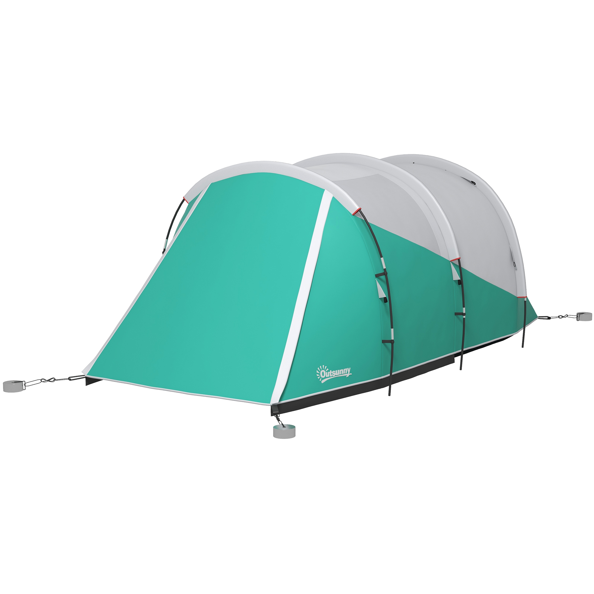 Campingzelt für 3 Personen, separate Wohn- & Schlafräume, 460L x 260B x 190H cm, Grün