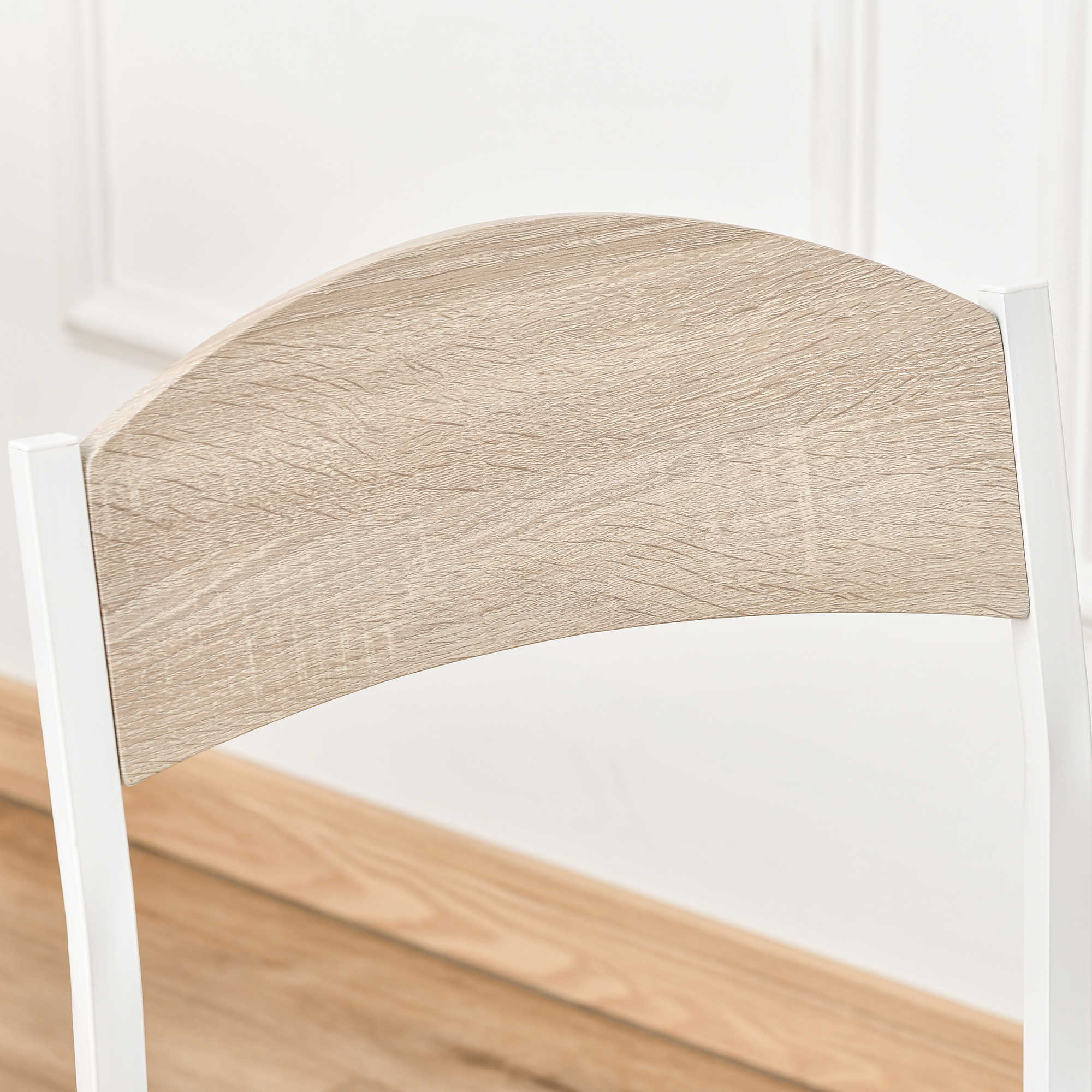 5-teilige Essgruppe Esstisch mit 4 Stühlen Platzsparend Küchentisch-Set Sitzgruppe für Esszimmer, Küche, Grau+Weiß