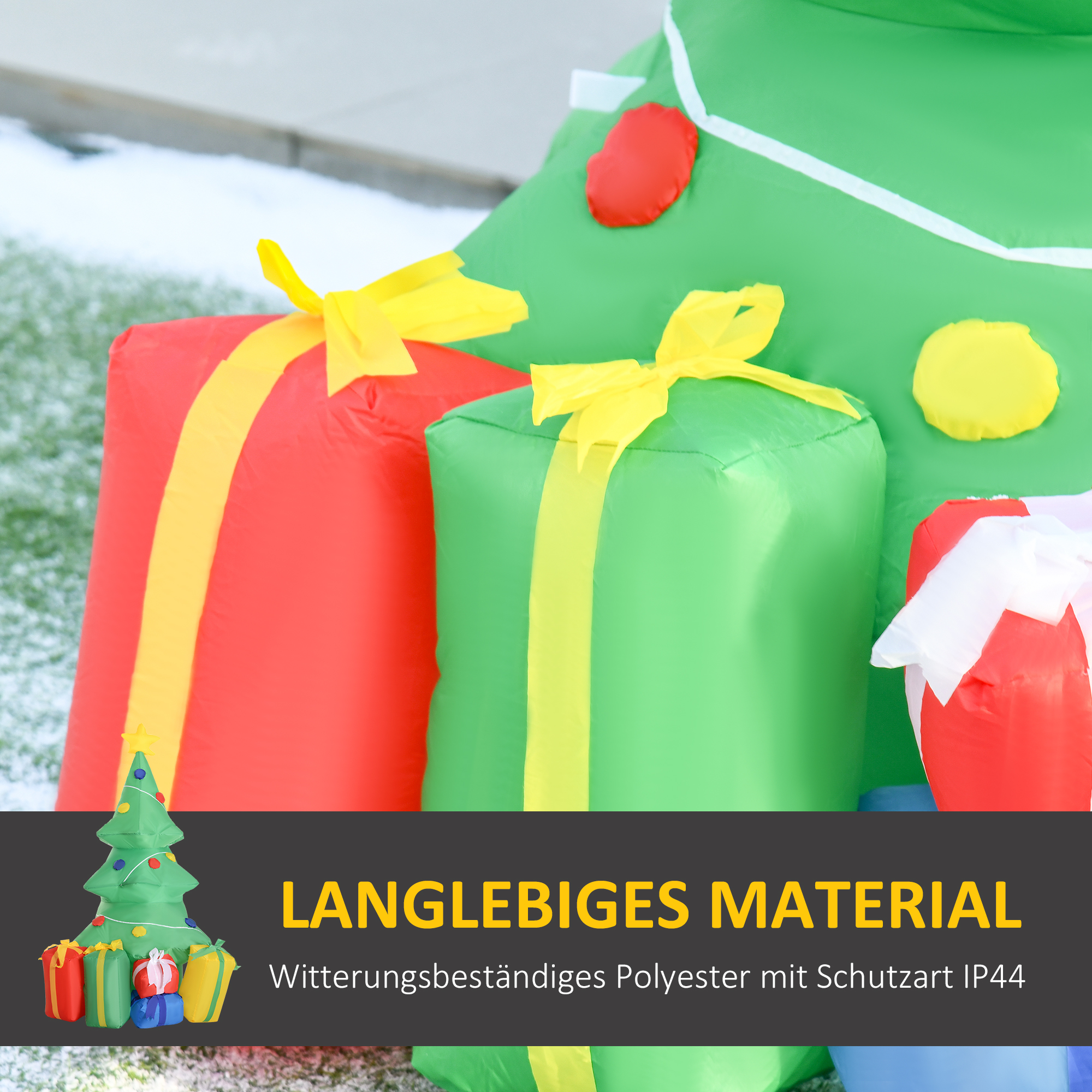 Aufblasbare Weihnachtsdekoration mit LED-Licht, Geschenken, 150 cm Wasserdicht für Weihnachtsfeiern