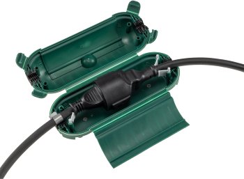 Kabelschutzbox für Aussen IP44 / LxØ 21x8cm, mit Wandhalterung, Grün