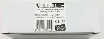 Stecker-Netzteil "CTN-2448n" / 110-240V~ >24V=, 2000mA / 48W