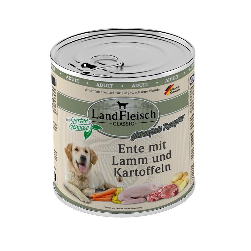 Landfleisch Dog Classic Ente mit Lamm & Kartoffeln - 800g Landfleisch Dog Classic Ente mit Lamm & Kartoffeln - 800g