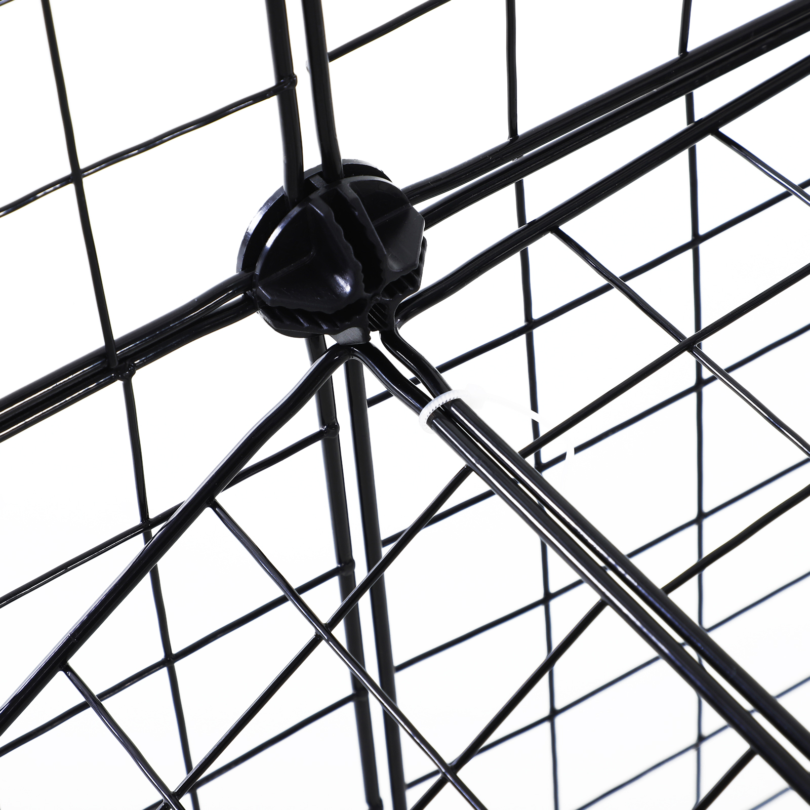 Freigehege, Freilaufgehege, Laufstall mit 36 Platten, Kleintiergehege für Kleintiere, Meerschweinchen, Gehege für innen und außen, Metallgitter, 146 x 73 x 73 cm, Schwarz