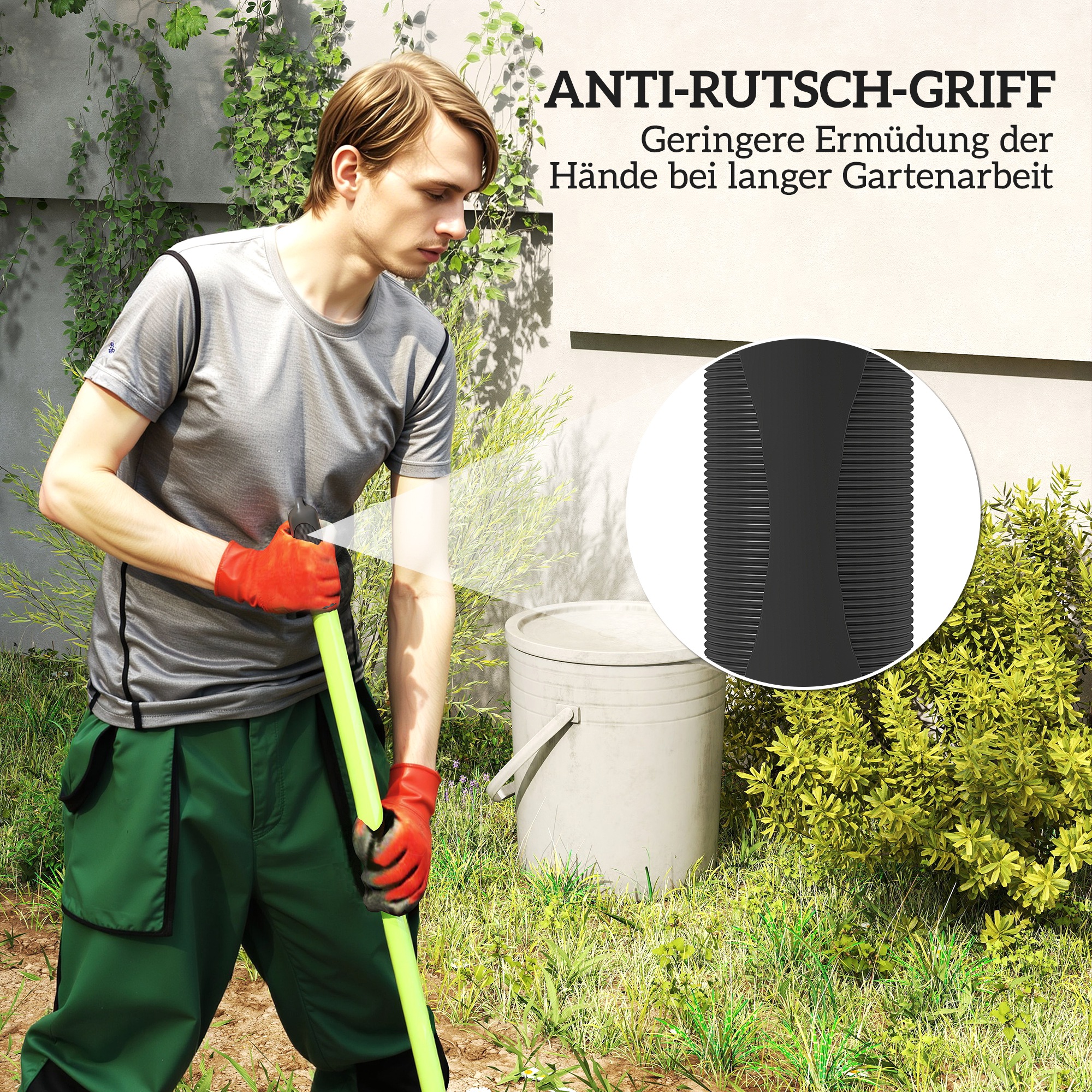 Gartenwerkzeug-Set 4 Stück Gartengeräte-Set mit Schaufel Gartenhacke Gartenrechen Laubrechen Grün