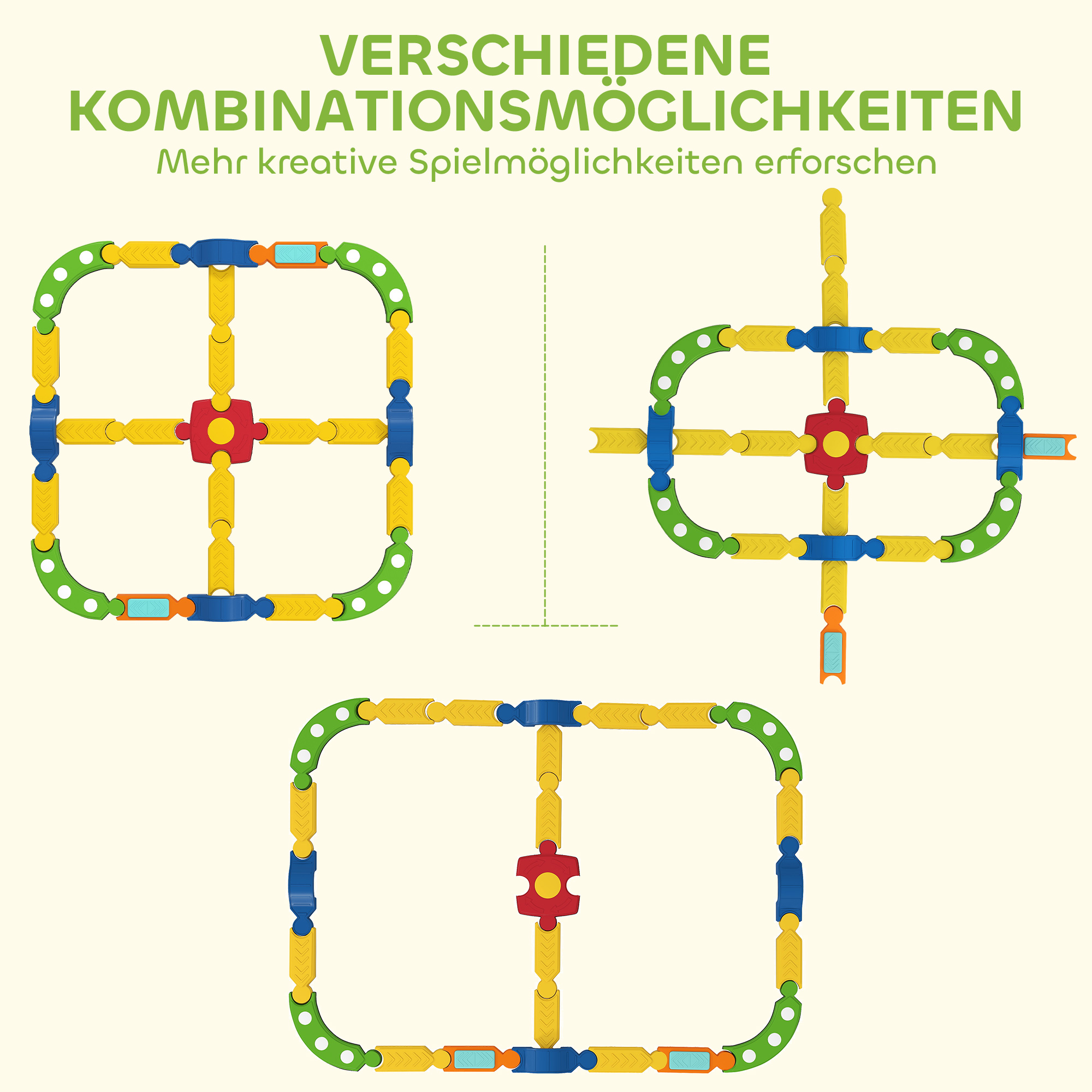 Balancebalken für Kinder, interaktives Gestell, rutschfest, Kunststoff, Bunt