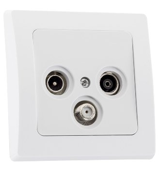 DELPHI Antennendose TV+Radio+Sat / inkl. Rahmen, UP, weiß