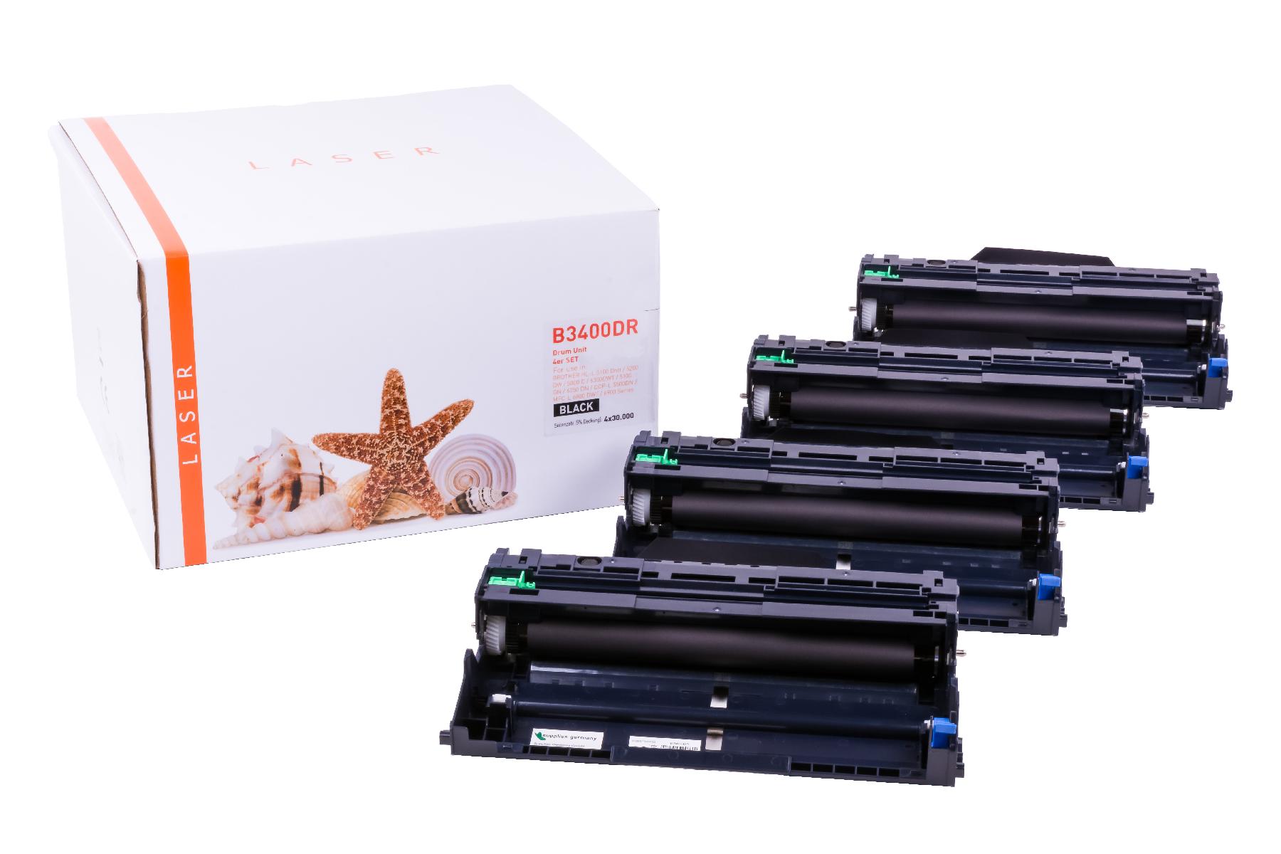 4er Set DR3400 alternativ Trommel für Brother / DR3400 / 4x30.000 Seiten