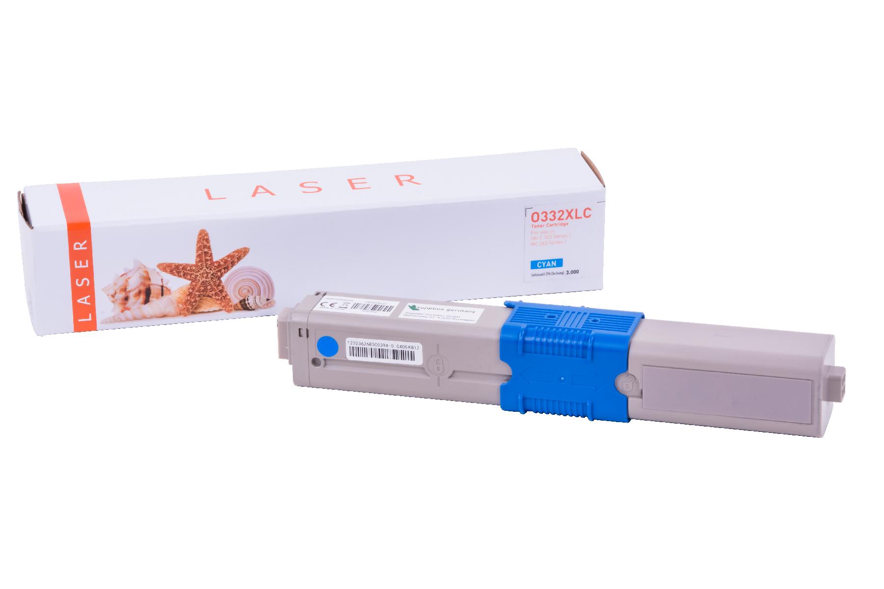 C332XLC alternativ Toner Cyan für Oki / 46508711 / 3.000 Seiten