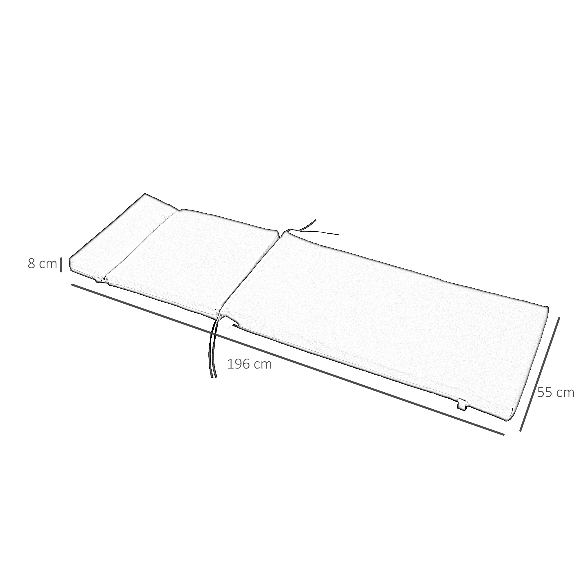 Liegenauflage Liegenpolster Sonnenliege Auflage Gartenliege Polsterauflage Bezug Polyester Dunkelgrau 196 x 55 x 8 cm