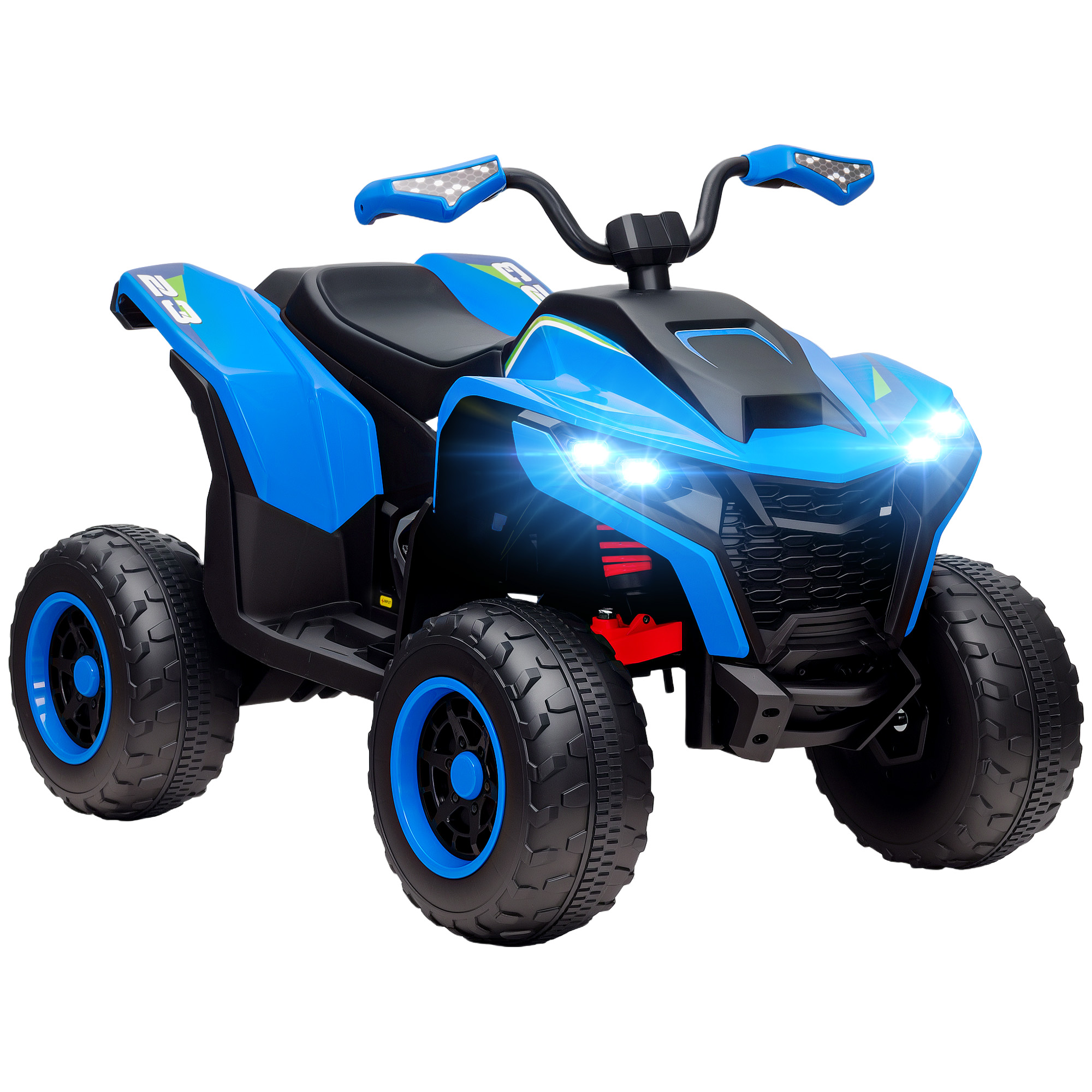 Elektroquad für Kinder, 3-6 km/h, LED-Scheinwerfer, Musik, USB, für 3-8 Jahre, Blau