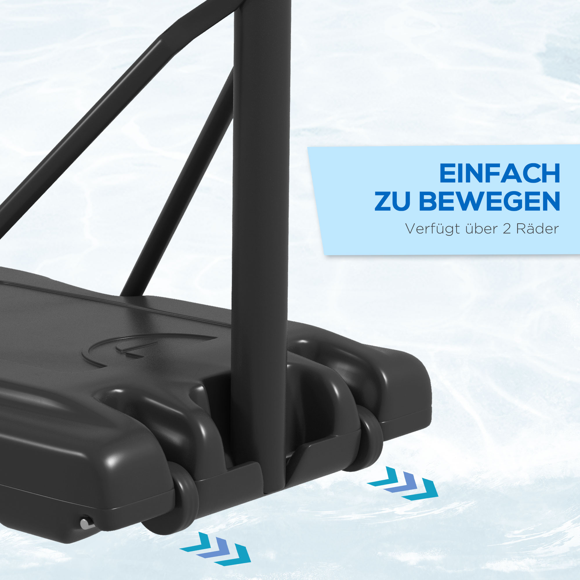 Basketballständer, Outdoor/Indoor, höhenverstellbar, mit Rädern, befüllbare Basis, Korbhöhe 2,30-3,05 m