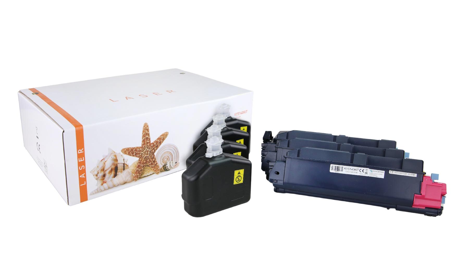 TK5140KIT alternativ Toner Rainbowkit für Kyocera / TK5140 / BK7.000 / CMY5.000 Seiten