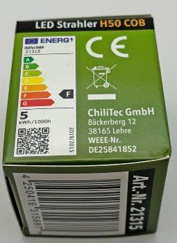 LED Strahler GU10 "H50 COB" / 4000k, 460lm, 230V/5W,neutralweiß