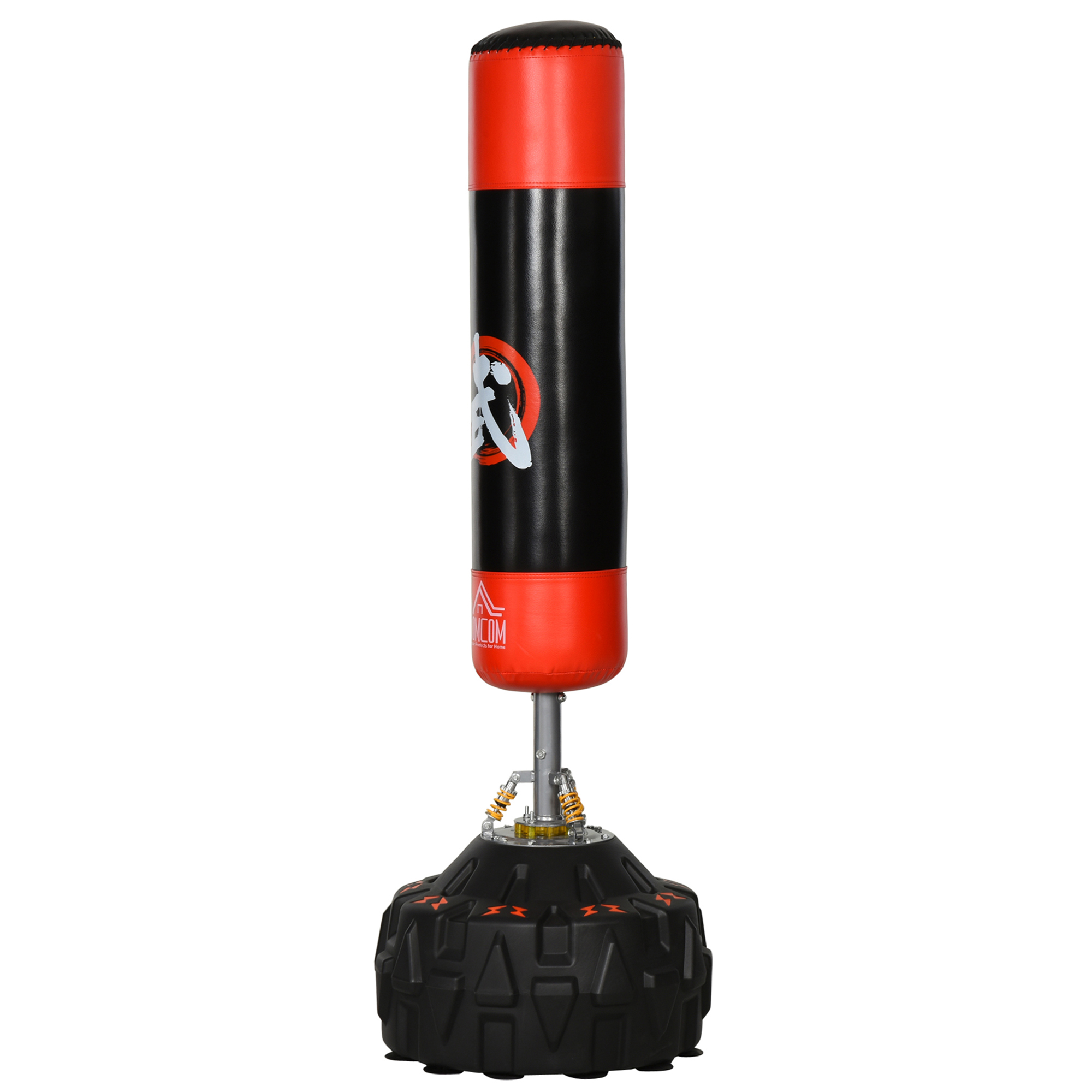 Standboxsack Erwachsene Freistehender Boxtrainingsgerät Boxpartner Boxassistent Training mit Saugfuß Schwarz+Rot 60x60x180 cm