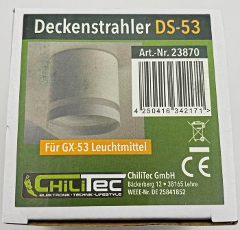 Deckenleuchte "DS-53" Aufbau / für GX53 Leuchtmittel, Weiß matt