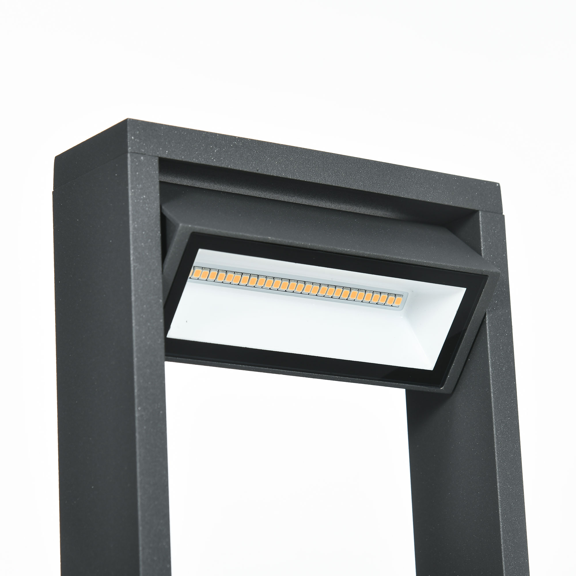 Gartenlampe, Wegleuchte, Pfostenlicht mit LEDs, wetterbeständig, 16cm x 5cm x 90cm, Dunkelgrau