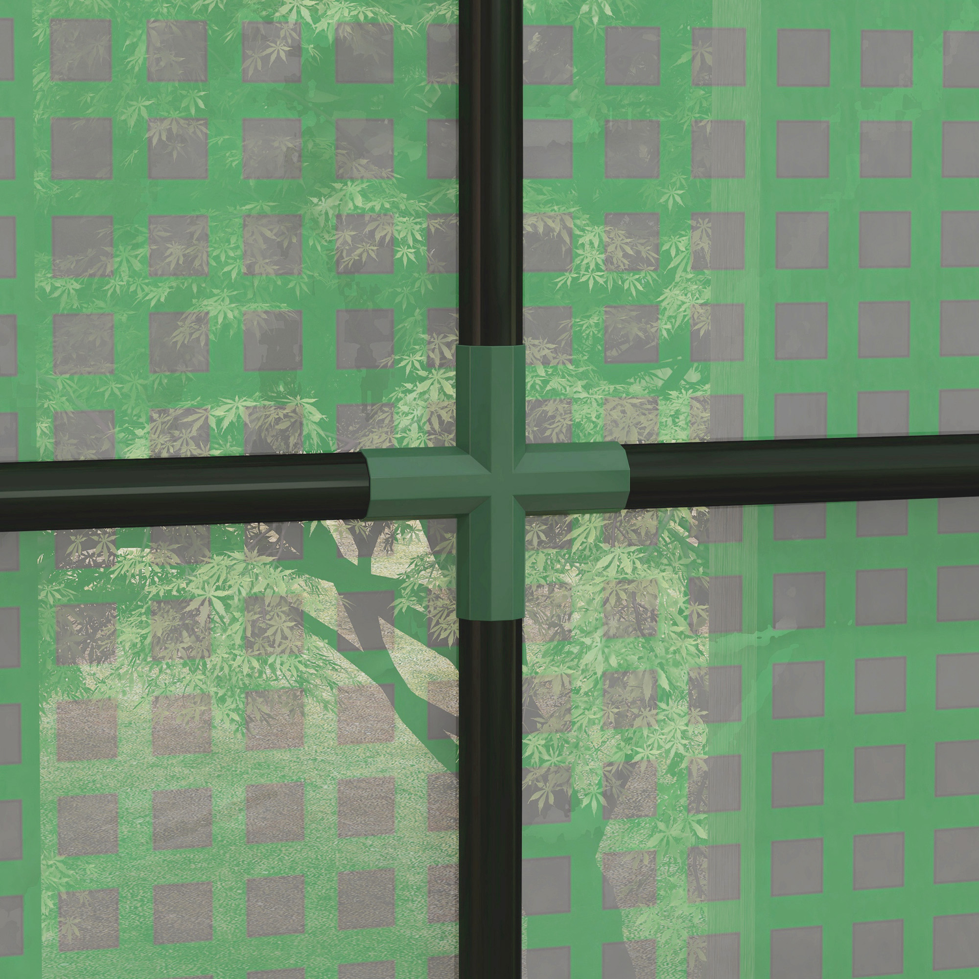 Anlehn-Gewächshaus Frühbeet Treibhaus, aufrollbare Türen, wetterbeständig, 200 cm x 80 cm x 200 cm, Grün